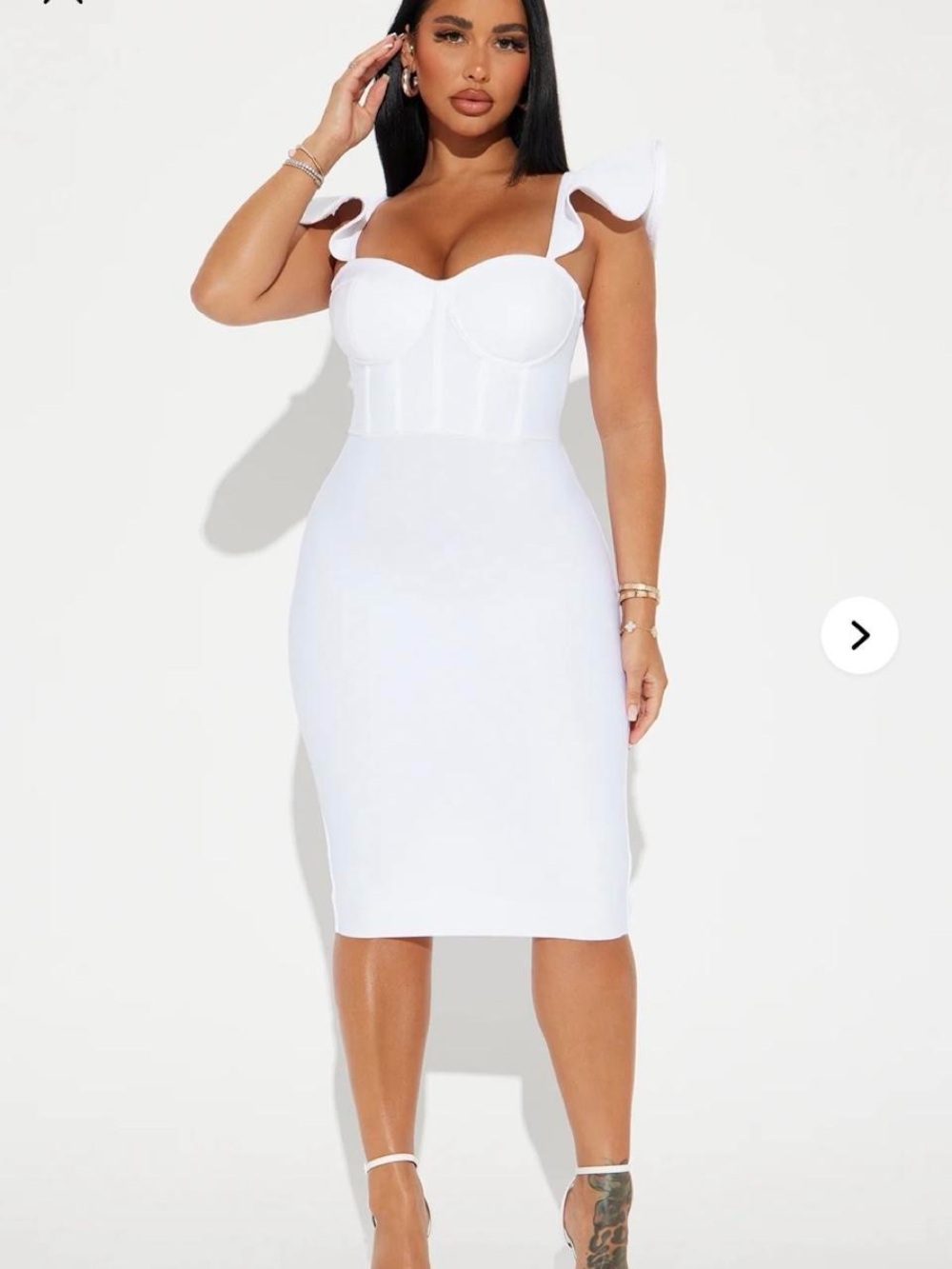 Fashion Nova White Alani Bandage Midi Dress